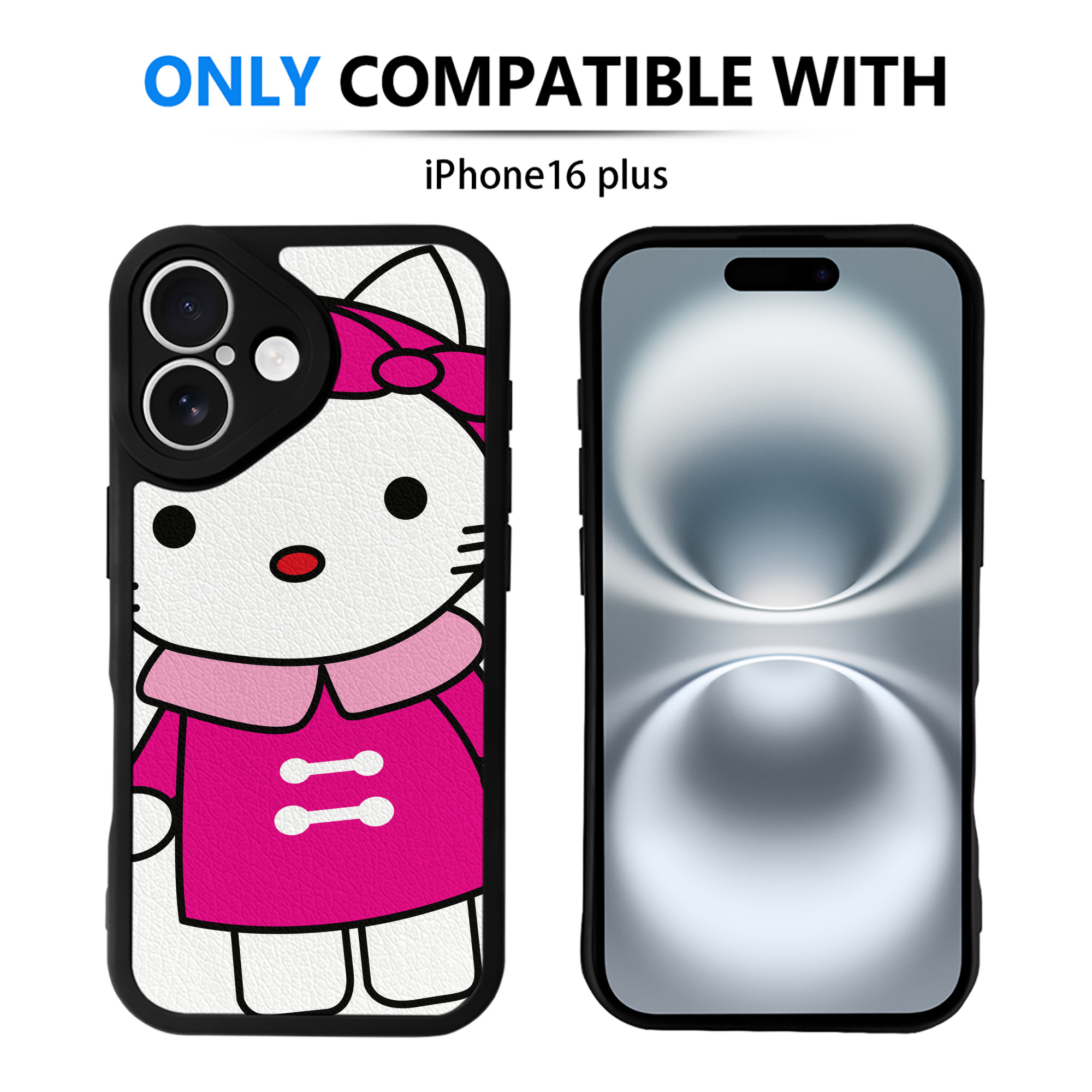 （画像用） Hello Kitty ハローキティ 【iPhone 16シリーズ対応】シリコンスマホケース（レザー調） 材質：シリコン